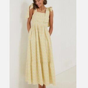 Hyacinth House Tuckernuck Womens Cottagecore Yellow Floral Clemmie Maxi Dress Sm